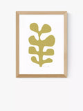 EAST END PRINTS Dan Hobday 'Seaweed Mustard' Framed Art Print 30x40cm