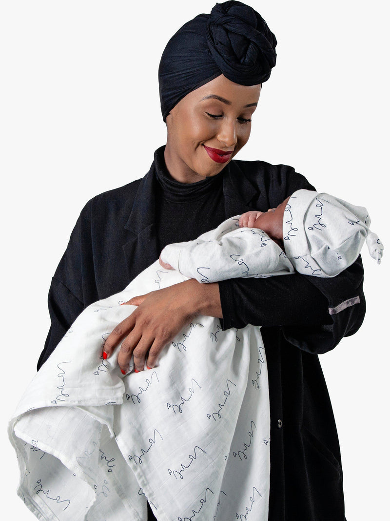 From Babies with Love Love Script baby shawl 120x120cm (British brand)