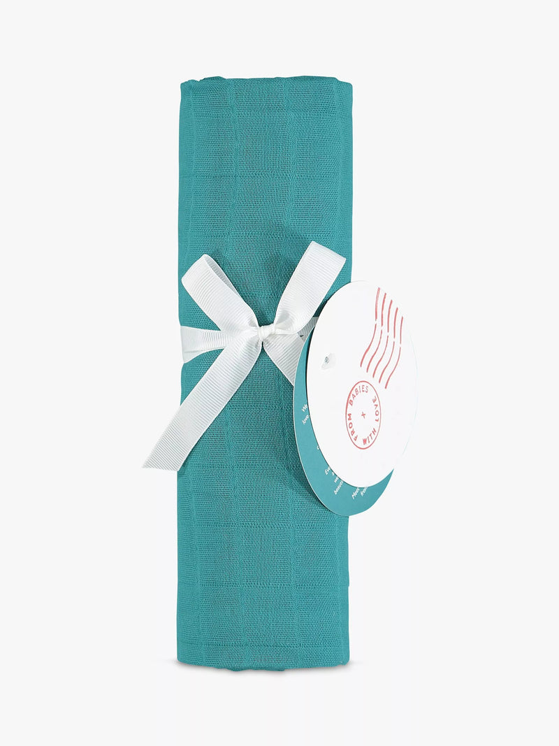 From Babies with Love baby shawl teal 120x120cm, imported from the UK