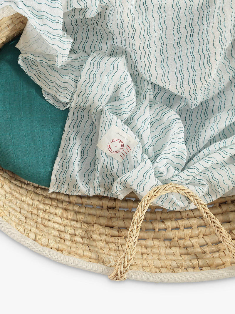 From Babies with Love Waves Of Joy baby shawl 120x120cm (British brand)