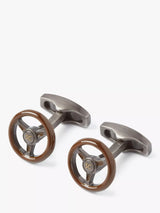 John Lewis Simon Carter Steering Wheel Cufflinks Brown- Buy online at McGrocer