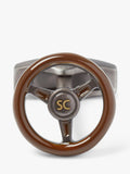 Simon Carter steering wheel cufflinks in brown, imported from the UK