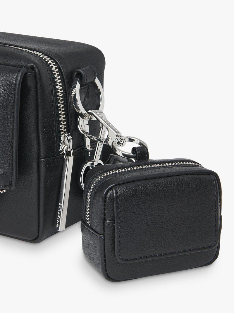 Whistles leather mini bag keyring, imported from the UK