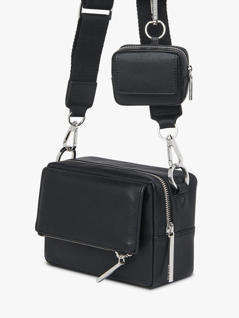 Whistles leather mini bag keyring, imported from the UK