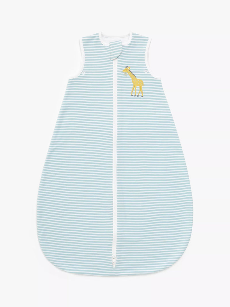 John Lewis stripe giraffe baby sleeping bag 0.5 Tog blue, UK version
