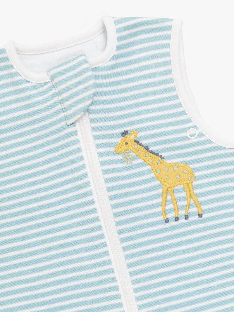 John Lewis stripe giraffe baby sleeping bag 0.5 Tog blue, UK version