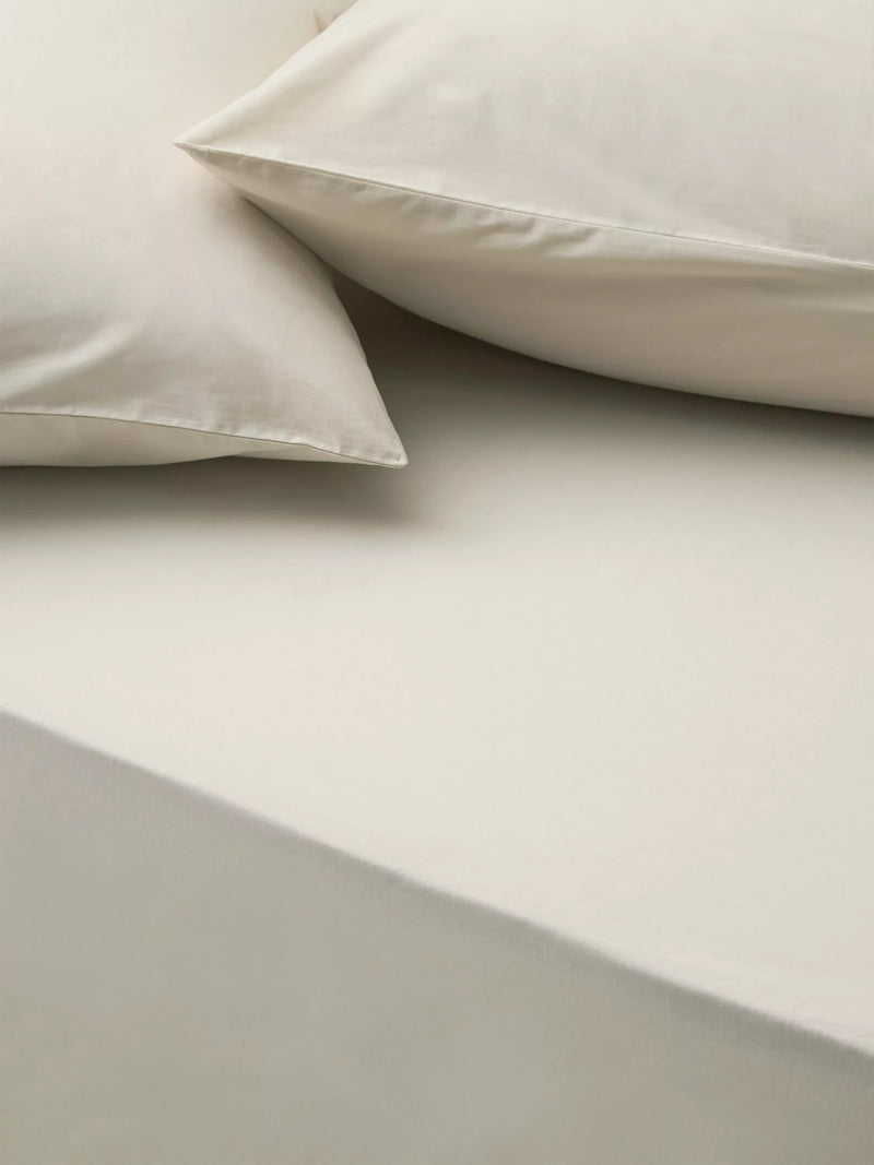 John Lewis ANYDAY Pure Cotton Deep Fitted Sheet - Natural Super King
