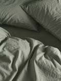 Bedfolk Relaxed Cotton Bedding, Moss, Standard Pillowcase Pair