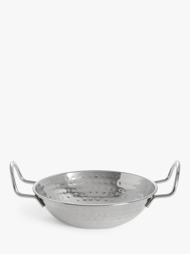 John Lewis rustfritt stål Balti-skål sølv 450 ml, UK-versjon