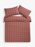 John Lewis brushed cotton check duvet cover set with pillowcases, UK version