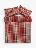 John Lewis brushed cotton check duvet cover set with pillowcases, UK version