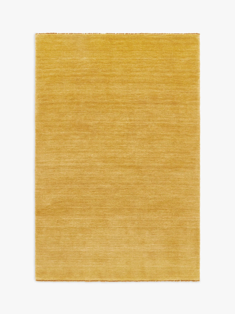 John Lewis Plain Hand Woven New Zealand Pure Wool Rug, Mustard, Runner, L240 x W70cm