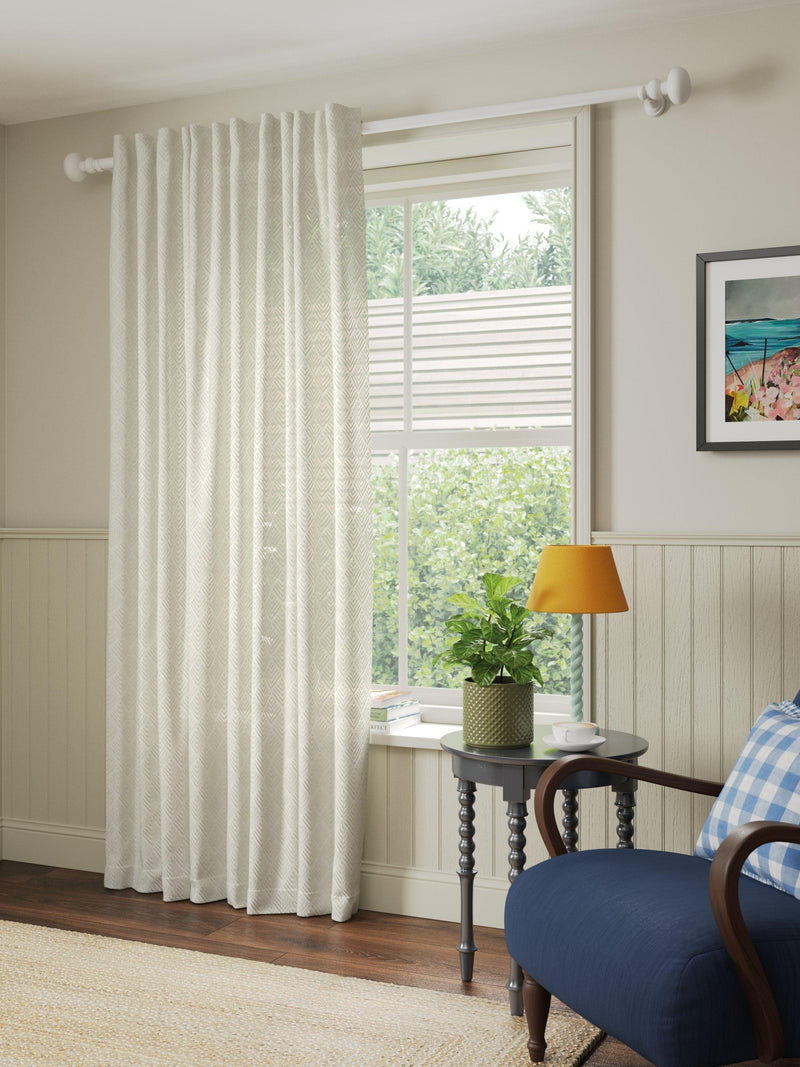 John Lewis Burnout Geometric Voile Panel White 229x140cm, imported from the UK