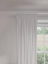 John Lewis John Lewis Tufted Geometric Voile Panel White 137x140cm- Buy online at McGrocer