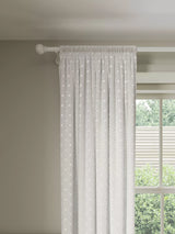 John Lewis John Lewis Tufted Dot Voile Panel, White, H137 x W140cm- Buy online at McGrocer