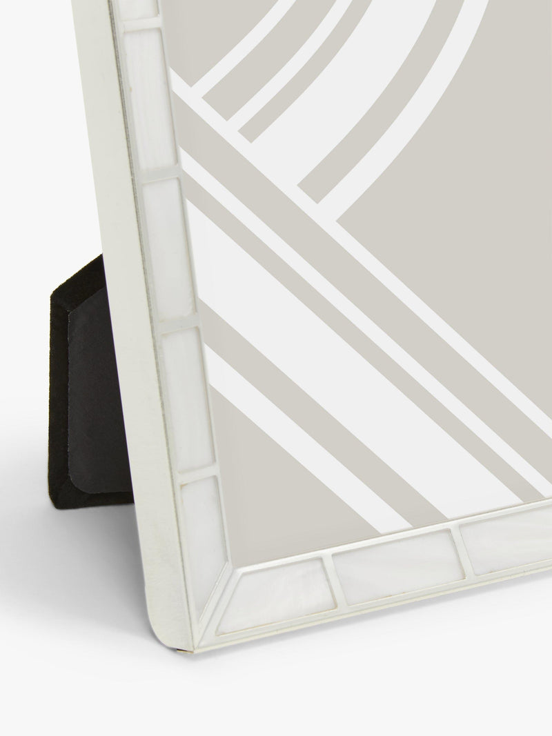 John Lewis mother of pearl block photo frame, silver plated, UK version