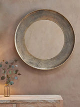 John Lewis nkuku Yakira Round Wall Mirror, Antique Brass, 88cm Diameter- Buy online at McGrocer
