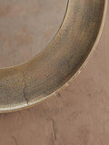 nkuku Yakira round wall mirror antique brass, UK version