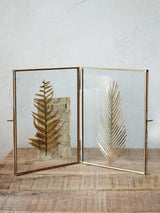 Folding Photo Frame in Antique Brass Finish for Portrait Display