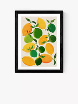 John Lewis EAST END PRINTS Leanne Simpson 'Lemons and Limes' Framed Art Print 25x30cm- Buy online at McGrocer