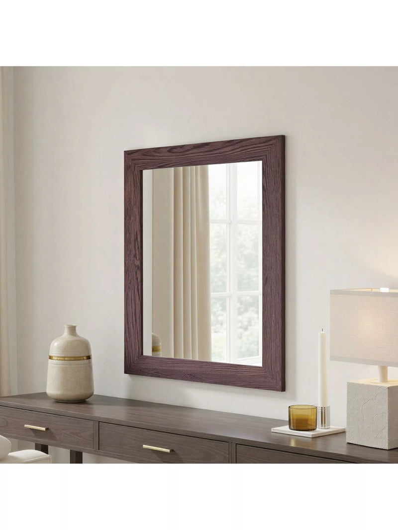Yearn rectangular oak wall mirror 69x94cm - British product