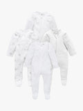 Purebaby Organic Growsuit Grey Melange Pack 4, imported from the UK