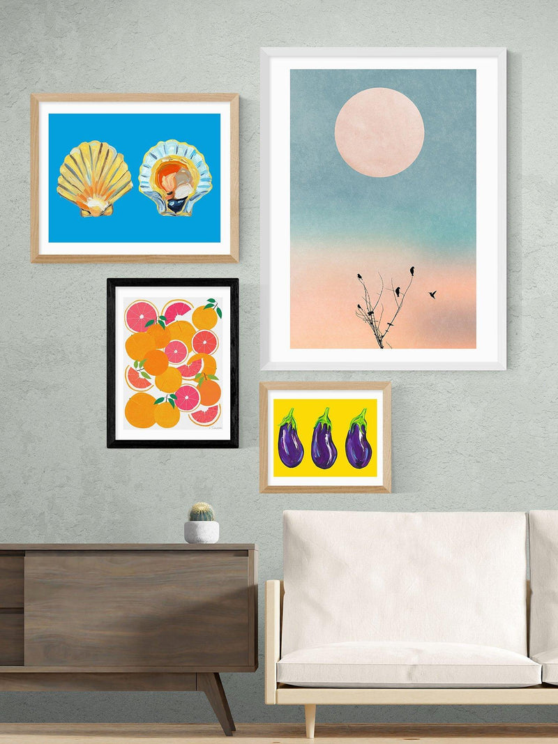 EAST END PRINTS Grapefruit Harvest framed print 25x30cm, imported from the UK
