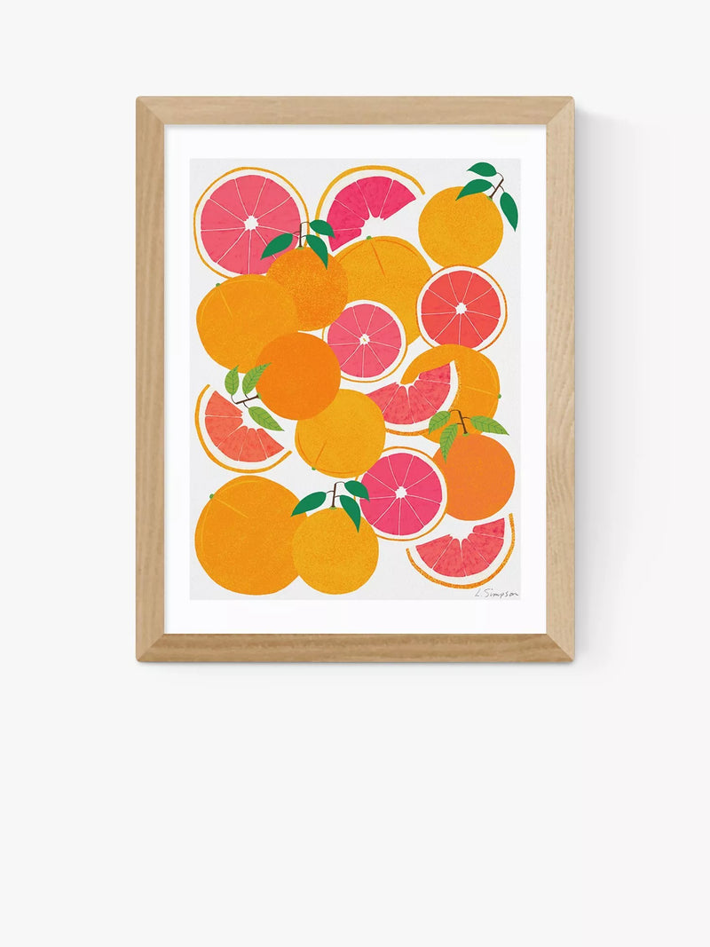 EAST END PRINTS Grapefruit Harvest framed print 25x30cm, imported from the UK