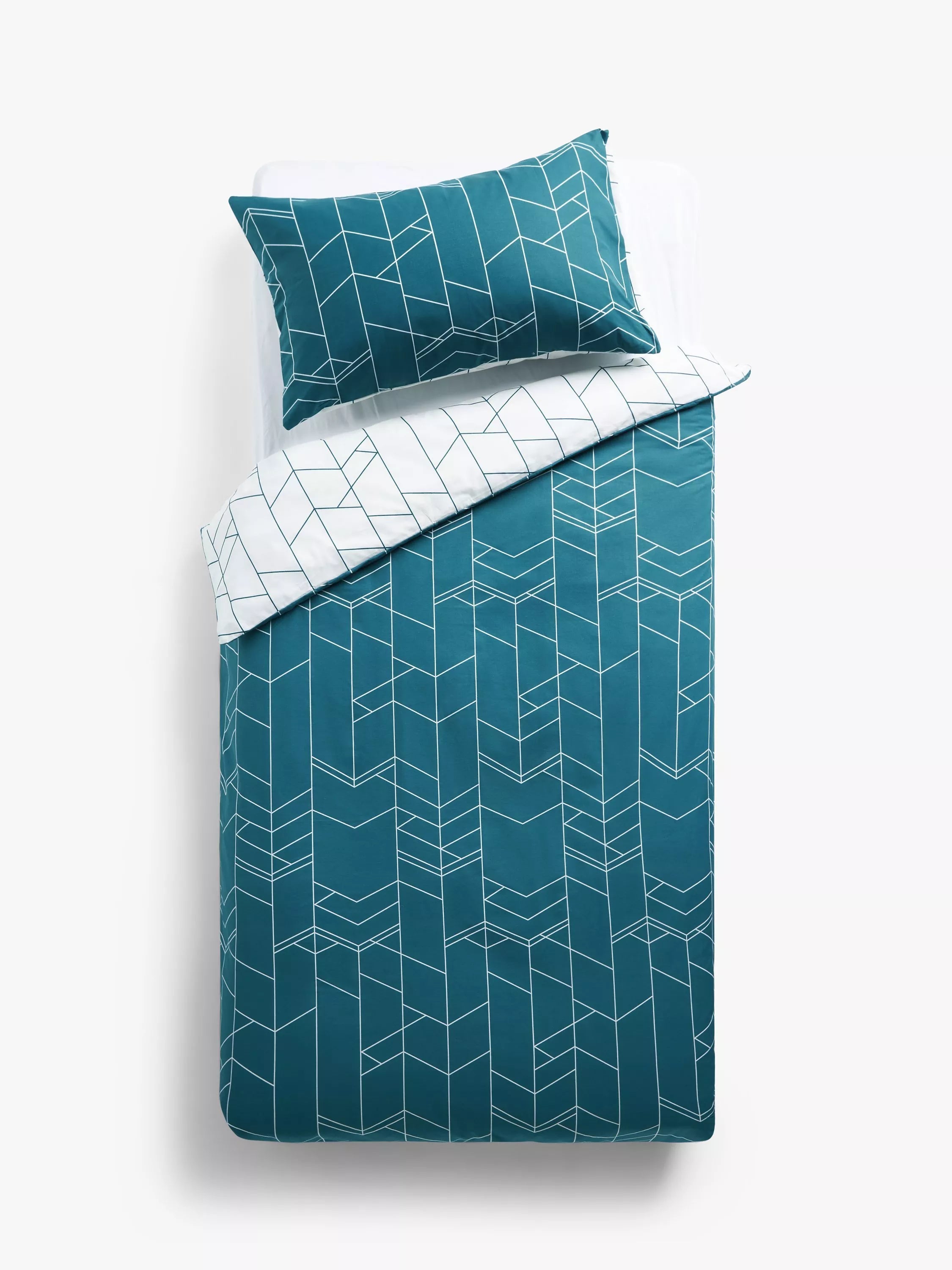 John Lewis ANYDAY Elevation Duvet Cover Set, Fjord - McGrocer