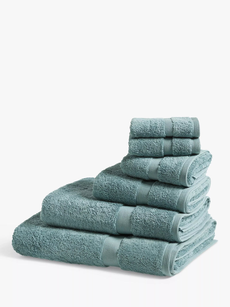 John Lewis Egyptian Cotton Face Cloth (Set of 2), Soft Teal