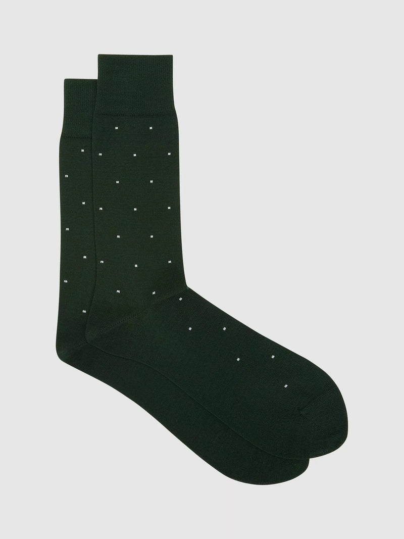 Reiss Mario Polka Dot Print Cotton Blend Socks