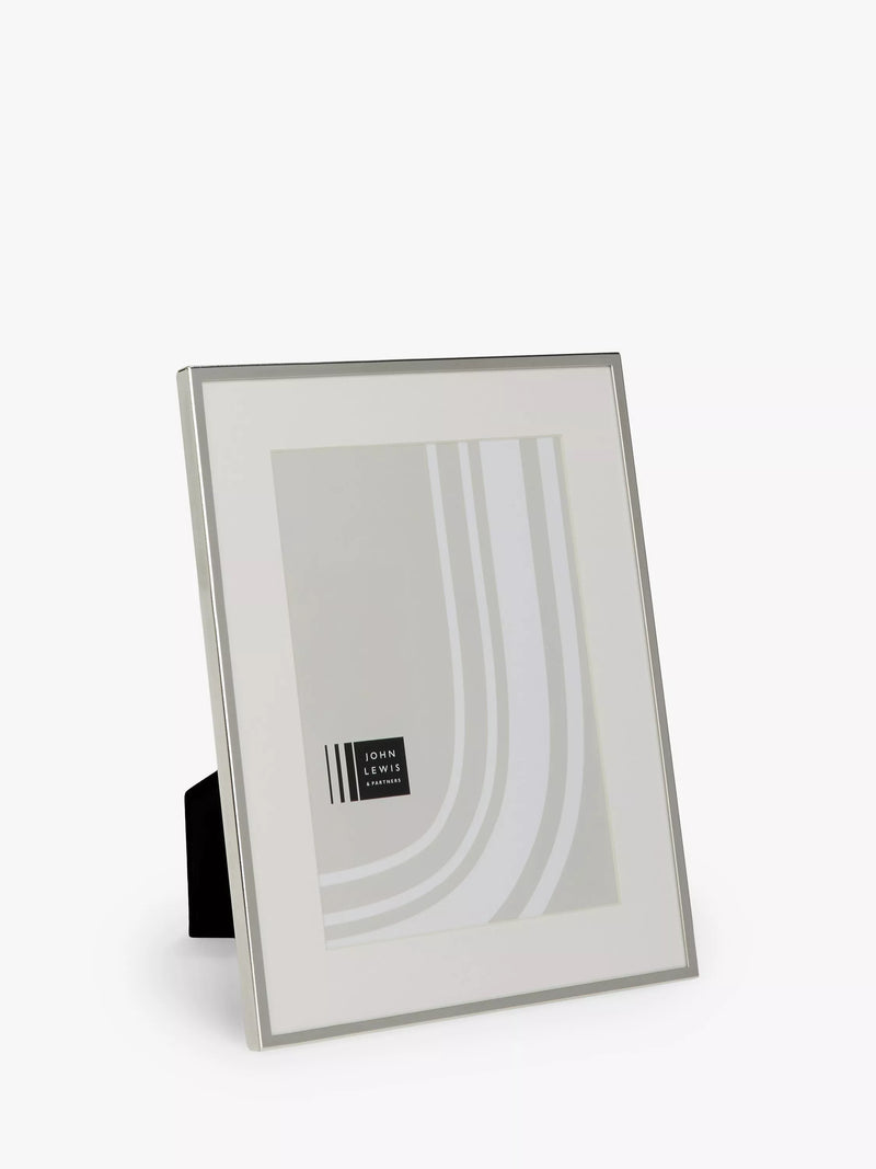 John Lewis Daya Photo Frame & Mount, 6 x 8" (15 x 20cm), Silver Plated