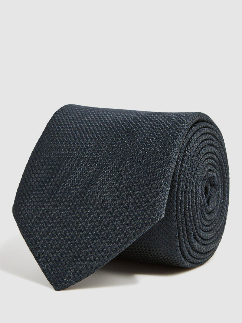 Reiss Ceremony textured silk tie, imported from the UK