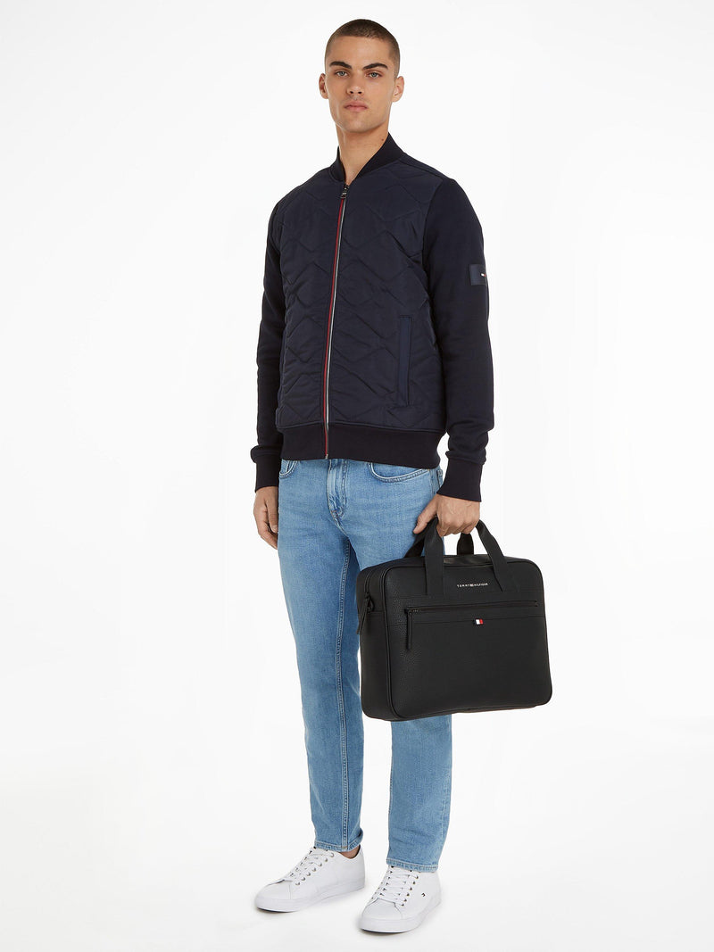Tommy Hilfiger Essential Computer Bag black faux leather, imported from the UK