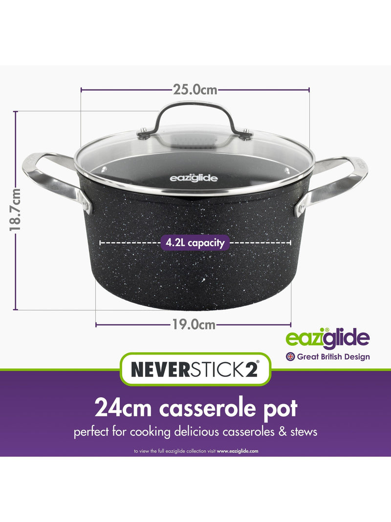 Eaziglide Neverstick2 non-stick casserole 32cm - British product