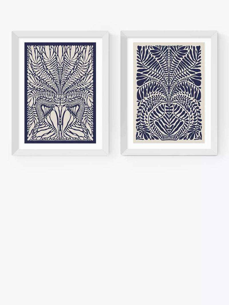 EAST END PRINTS Alisa Galitsyna Foliage Framed Art Print Set, 33.4 x 28.4cm