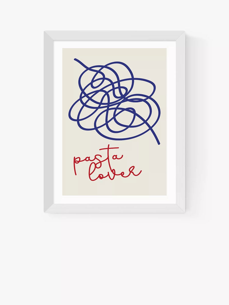 EAST END PRINTS Inoui 'Pasta Lover' Framed Print Wall Art 33.4 x 28.4cm