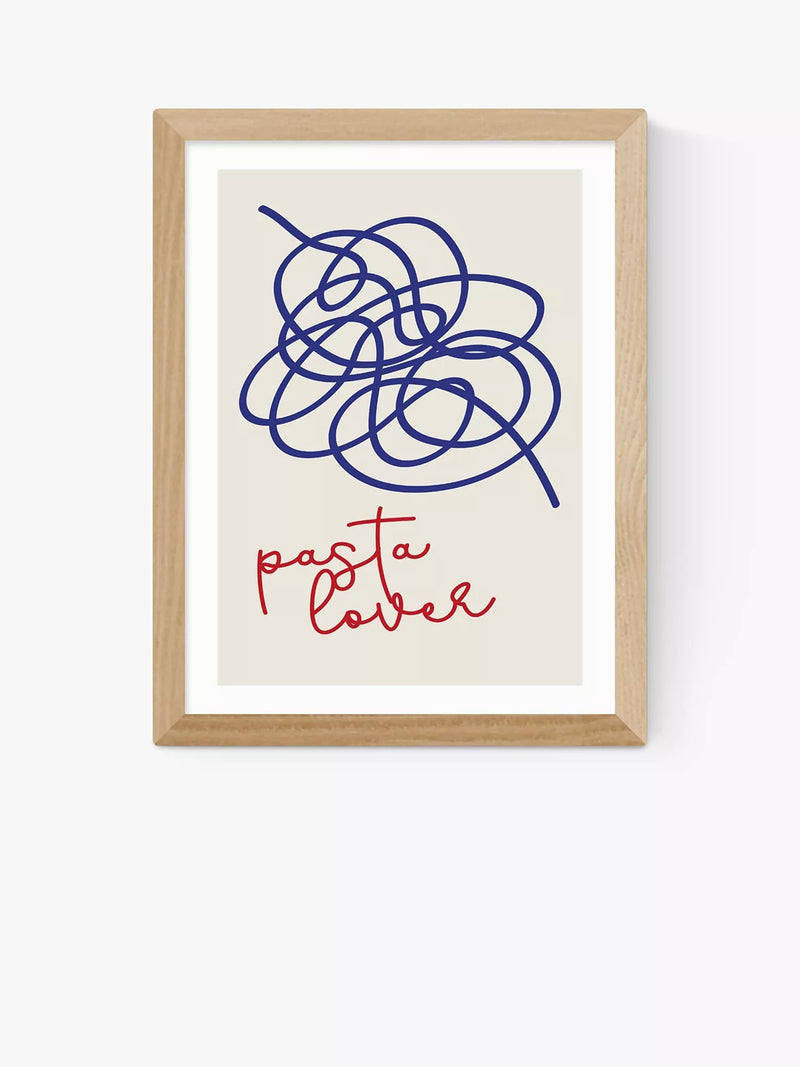 EAST END PRINTS Inoui 'Pasta Lover' Framed Print Wall Art 33.4 x 28.4cm