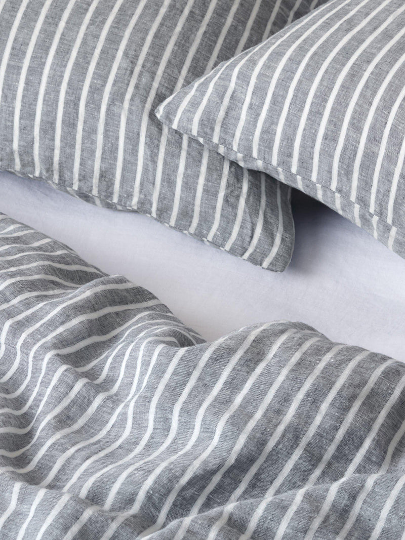 Bedfolk linen stripe bedding king size, UK version