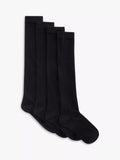 John Lewis Merino Wool Rich Knee High Socks, Pack of 2, Black, S-M