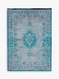 Louis De Poortere Medallion Rug, Turquoise Blue, L200 x W140 cm