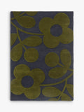 Orla Kiely Sprig Stem wool rug in Marine, imported from the UK