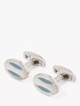 John Lewis Simon Carter Deco Curve Mother Of Pearl Cufflinks White Silver- Buy online at McGrocer