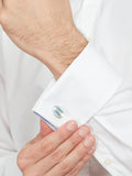 Simon Carter cufflinks mother of pearl white silver, UK version