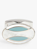 Simon Carter cufflinks mother of pearl white silver, UK version