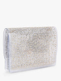 Carvela Lovebird embellished clutch bag with crystal ombre design, UK version