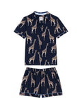 Chelsea Peers giraffe print shorts pyjama set in navy - British product