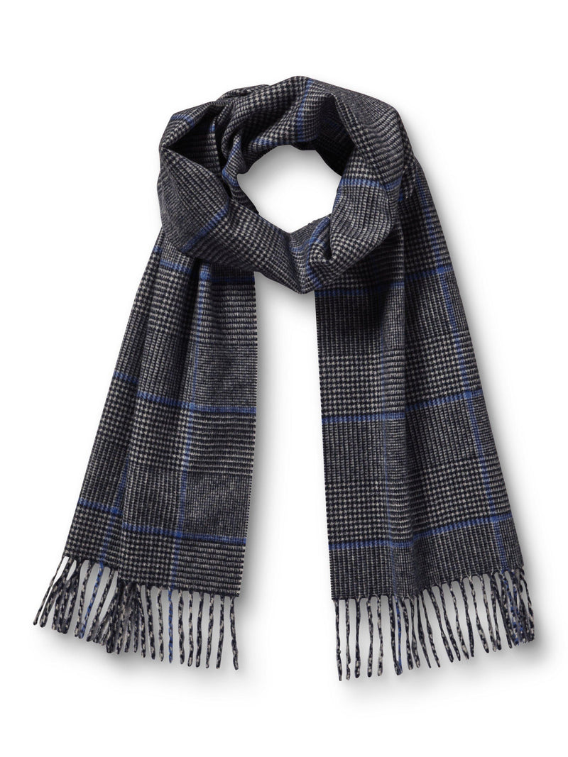 Charles Tyrwhitt check cashmere scarf light grey, UK version