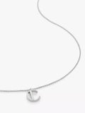 Monica Vinader Initial Anhänger Halskette Verstellbar Silber 41-46cm