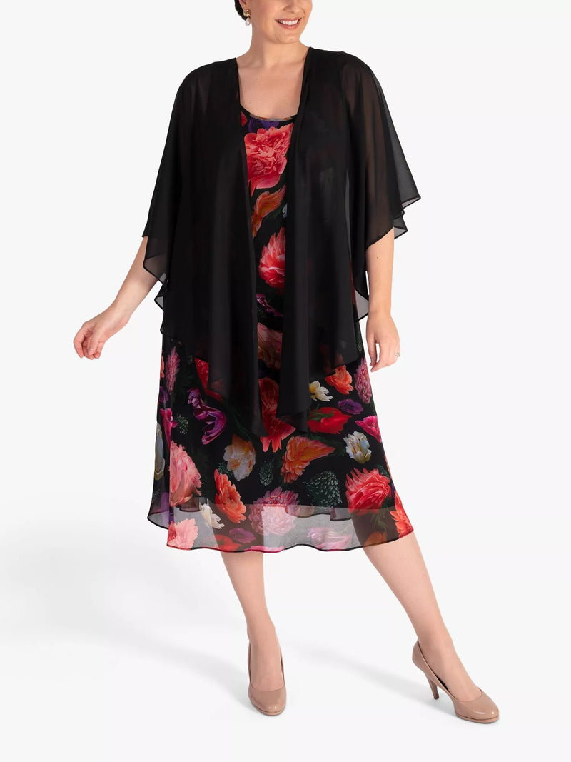 chesca chiffon shawl Black 102x50cm - British product